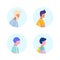 Set diversity age man profile avatar icon isolated male multi generation cartoon character portrait flat