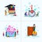 Set diversity boy girl character education concepts male female template for design work and animation on white