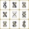 A set of DNA chromosome spiral icons