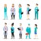 Set of doctor characters. Professional medical team