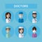 Set Of Doctor Icons Clinic Medical Workers Profile Collection