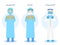 Set of Doctors Character wearing in PPE personal protective suit Clothing isolated and Safety Equipment