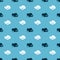 Set Document folder with minus and Cloud with check mark on seamless pattern. Vector