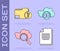Set Document, Unknown document folder, Search cloud computing and Cloud download and upload icon. Vector
