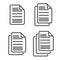 Set of Documents icon isolated on background. Vector illustration.