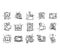 Set of documents thin line icons.