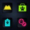 Set Dog and pills, Pet food bowl, Clipboard with medical clinical record pet and Pet first aid kit. Black square button