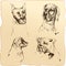 Set of Dogs heads - dalmatian, bloodhound, bulldog hand drawn il