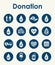 Set of donation simple icons