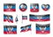 Set Donetsk People Republic flags, banners, banners, symbols, flat icon