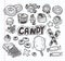 Set of doodle candy icons
