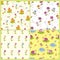 Set of doodle Easter seamless patterns