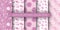 Set of doodle pink outline flower seamless patterns. Ditsy floral background. Funny floral endless wallpaper