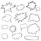 Set doodle shapes for message. Pencil sketches. Hand drawn scribble shapes and star. A set of doodle line drawings. Vector design