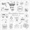 Set of doodle sketch shopping icons