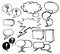 Set of doodle speech bubbles