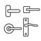 Set of door handle icon