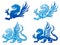 Set of dragon silhouettes