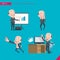 Set of drawing flat character style, business concept ceo activities