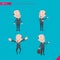 Set of drawing flat character style, business concept ceo activities - businessman, research, office worker, counselling, growth,