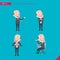 Set of drawing flat character style, business concept ceo activities - introducing, confidence, office worker, communications