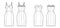 Set of dresses tube technical fashion illustration with sleeveless, strapless, fitted body, knee length skirt.