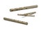 Set of drills for metal. Three drills on a white background. 3D rendering