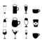 Set of drink icon variations. Symbol beverage design