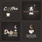 Set of drip coffee shop badges and labels