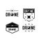 Set of drone sign label and badges logo design isolated on white background
