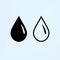 Set of drops. Liquid symbol illustration. Outline waterdrop