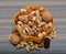 Set of Dryfruits closeup in bowl