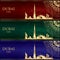 Set of Dubai skyline silhouette on vintage backgrounds