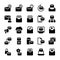 Set of E-mail mail Email Mailbox glyph style icon - vector