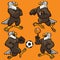 Set of eagle sport mascot