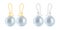 Set of earrings with round blue pearls.