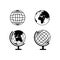 Set Earth globes icons