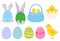 Set Easter Chicks eggs vector illustration