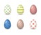 Set of easter colorful decorated eggs, realistic vector illustration