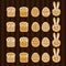 Set Easter cookies icons