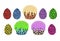 A set of Easter cupcakes and painted eggs in a stylized leopard print