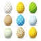 Set of Easter eggs with color ornate for Your holiday design