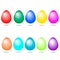 Set of Easter eggs, colorful eggs.The glorious feast of Easter. Spring holiday. Template with realistic eggs. Vector