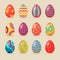 Set of Easter Eggs Design Flat