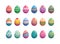 Set of easter eggs flat design on white background.