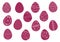 Set of Easter eggs white ornaments, vector illustration
