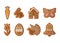 Set Easter gingerbreads   for decorations and backgrounds