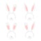 Set of Easter mask with rabbit ears isolated on white background, illustration. Cartoon Cute Headband with Ears Holiday Set. Flat