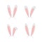 Set Easter masks with rabbit ears isolated on white background - stock vector