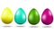 Set of Easter multicoloured eggs. Holiday. Traditions. Easter